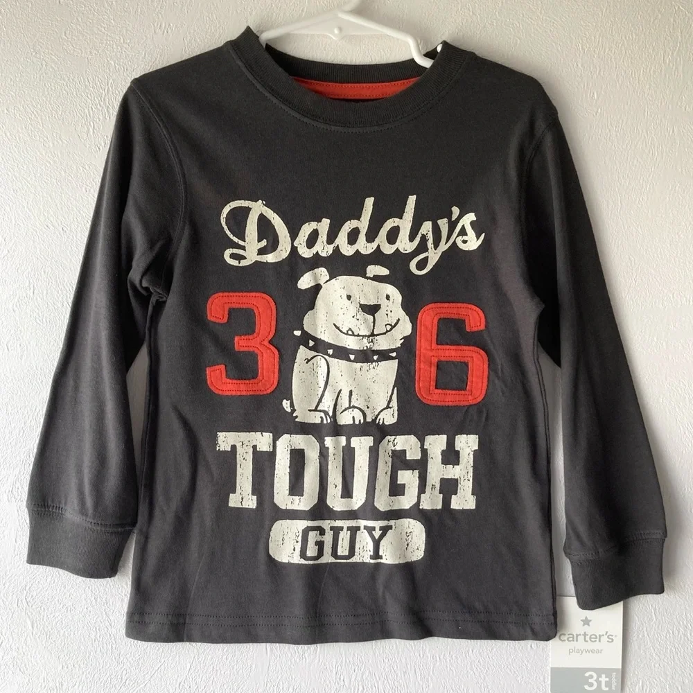 NWT Carter’s Daddy’s Tough Guy Bulldog Long Sleeve Tee Size 3T